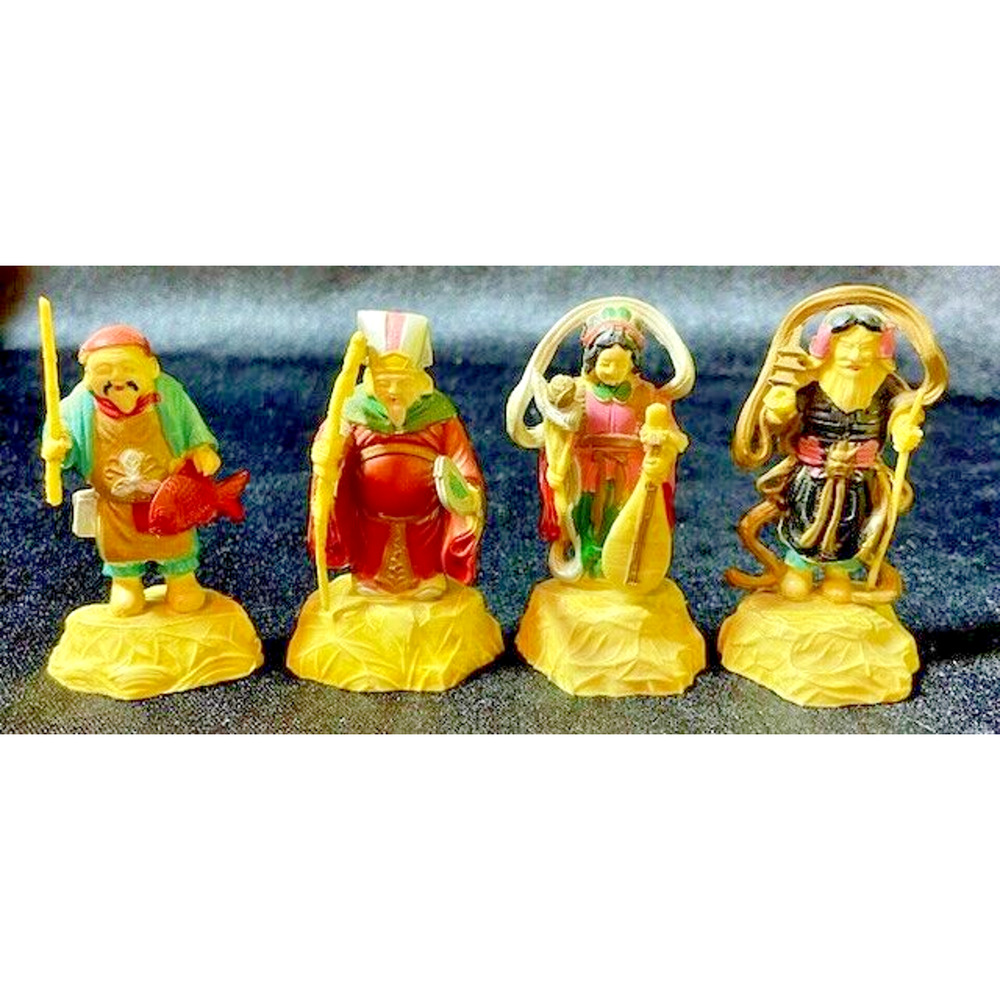 Japanese Immortal's Lucky Celluloid Figurines Lot of 4
